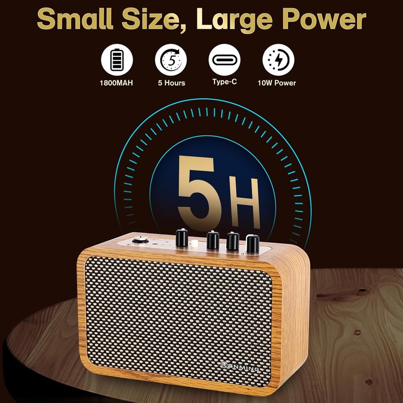 RANMING Guitar Amp 10W Mini Guitar Amplifier with Clean/Drive Channel Portable Electric Guitars Amp with Headphone Jack USB-C Rechargeable Wireless Amps for Indoor Practice,Live Streaming,Traveling - Image 5